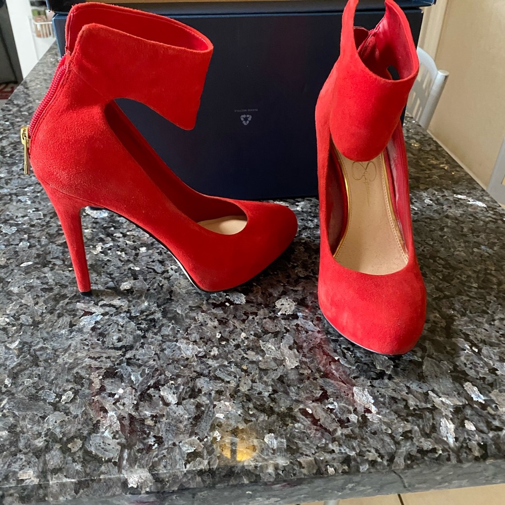 Jessica Simpson suede platform heels